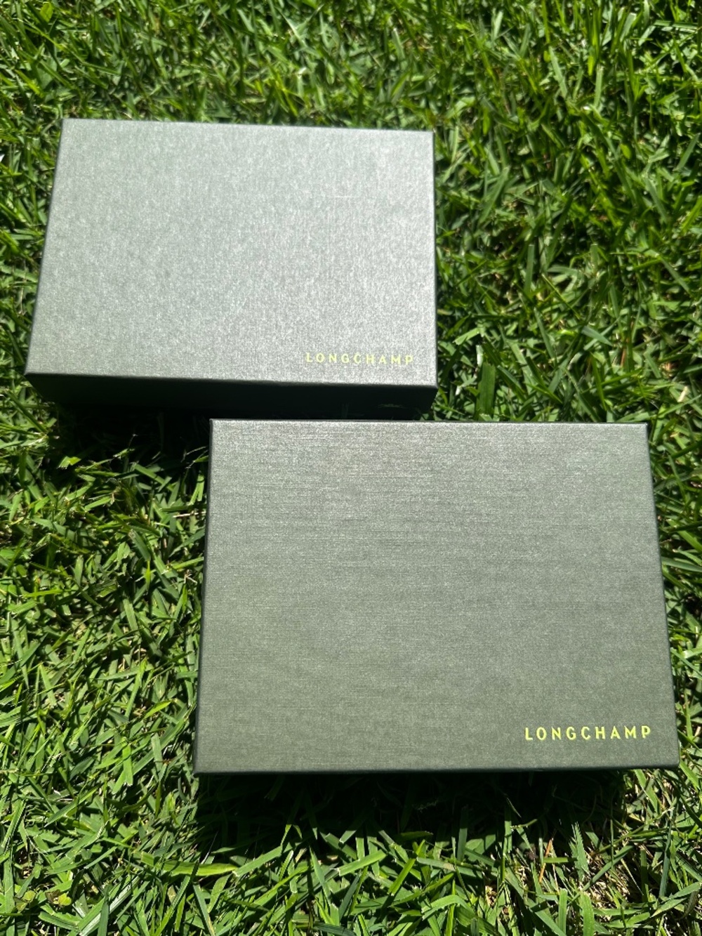 2x Authentic Longchamp Green Gift Boxes with Tissue Paper/ No Stickers - EMPTY
